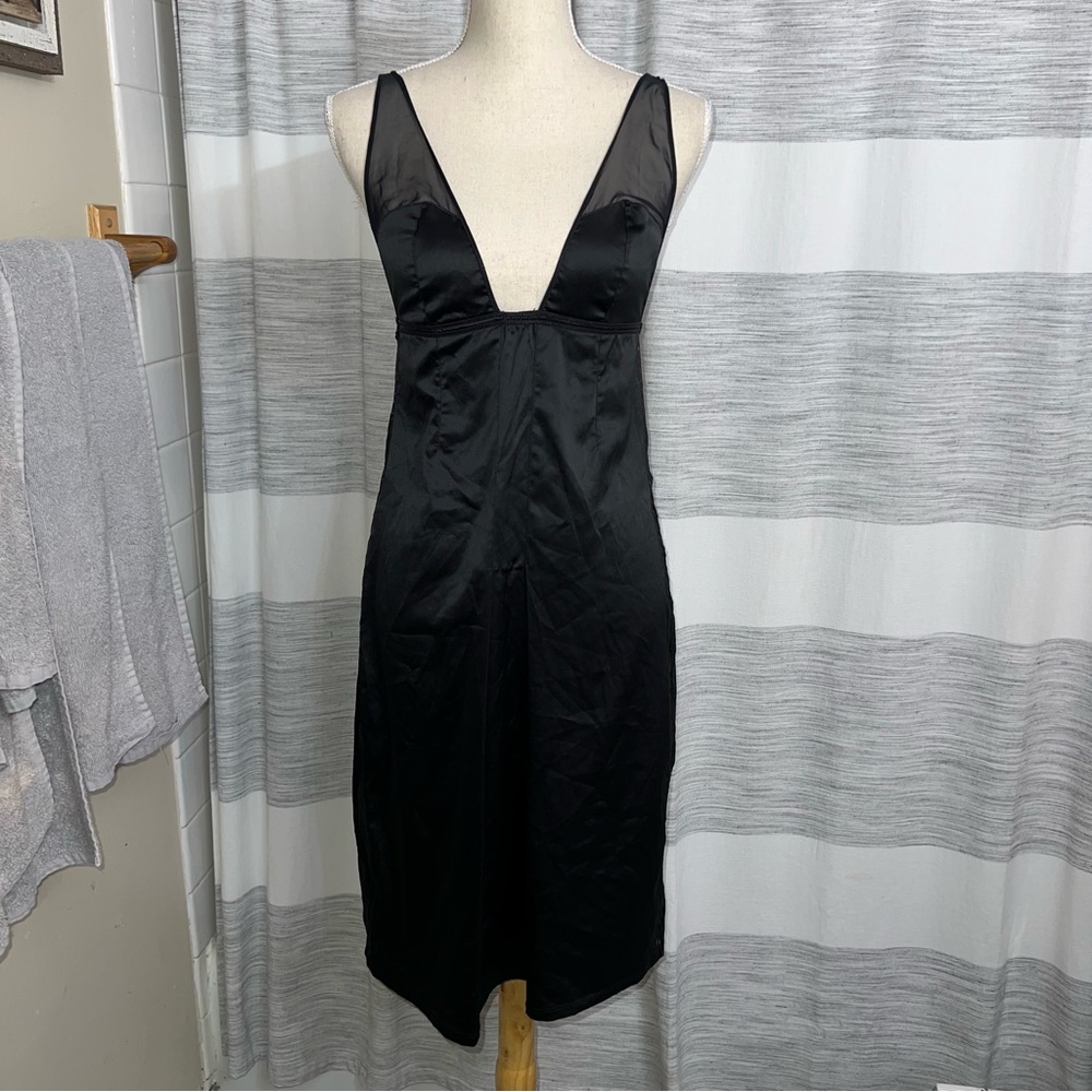 Victoria's Secret Black satin slip dress